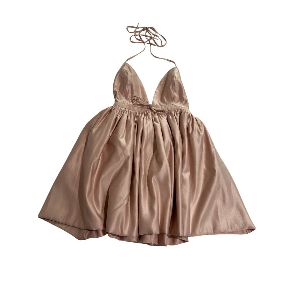 Azeeza Martine Satin Mini Dress in Dusty Pink